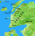 Mapa de la Tróade, donde se aprecia la posición de la ciudad de Troya
