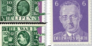 Sellos postales falsos con la cara de Himmler